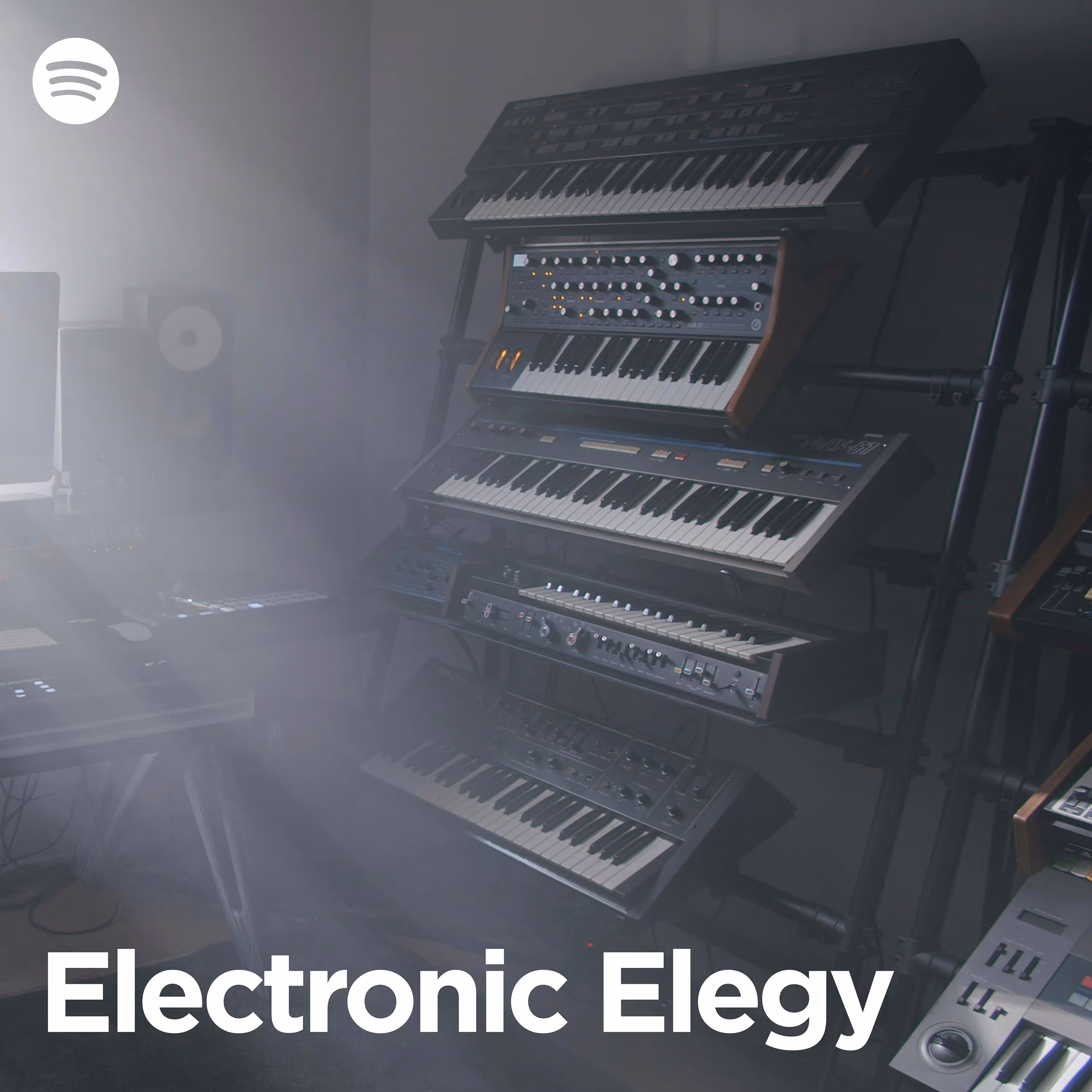 Cover art for the music playlist ‘Electronic Elegy' curated by Arrow of Time 